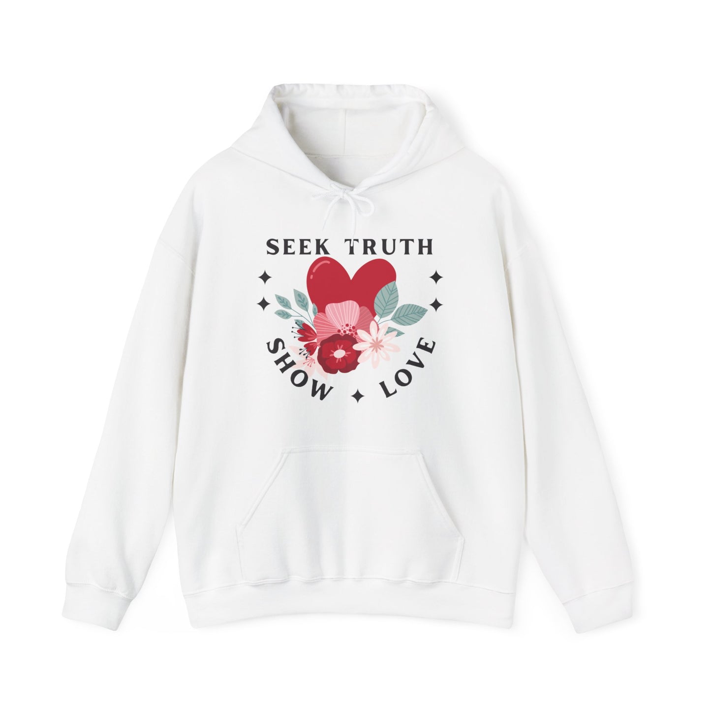 GIVE ME NXNSENSE- SEEK TRUTH SHOW LOVE Hidden Amongst the Flowers Heavy Blend™ Hooded Sweatshirt