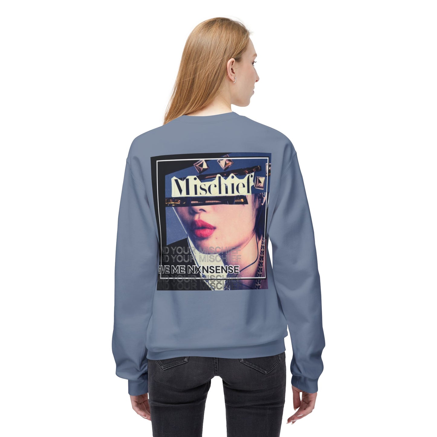 GIVE ME NXNSENSE “Mischief” Unisex Midweight Softstyle Fleece Crewneck Sweatshirt