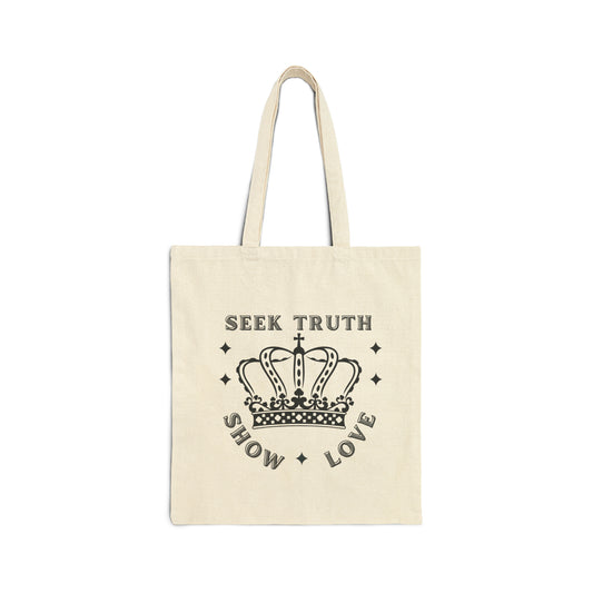 Seek Truth Cotton Canvas Tote Bag