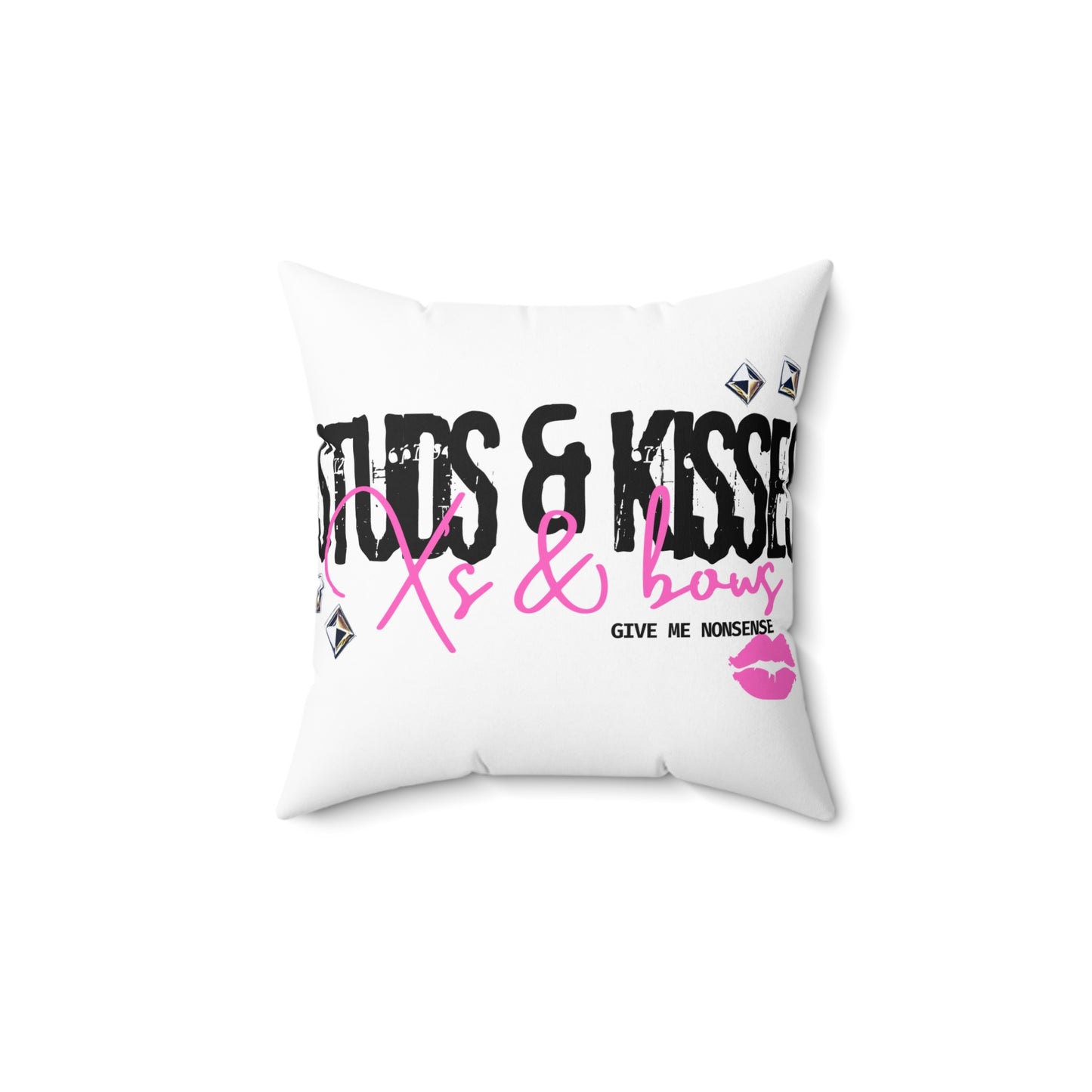 give me nonsense punx rock studs and kisses Pillow - Studs and Kisses Square Pillow home