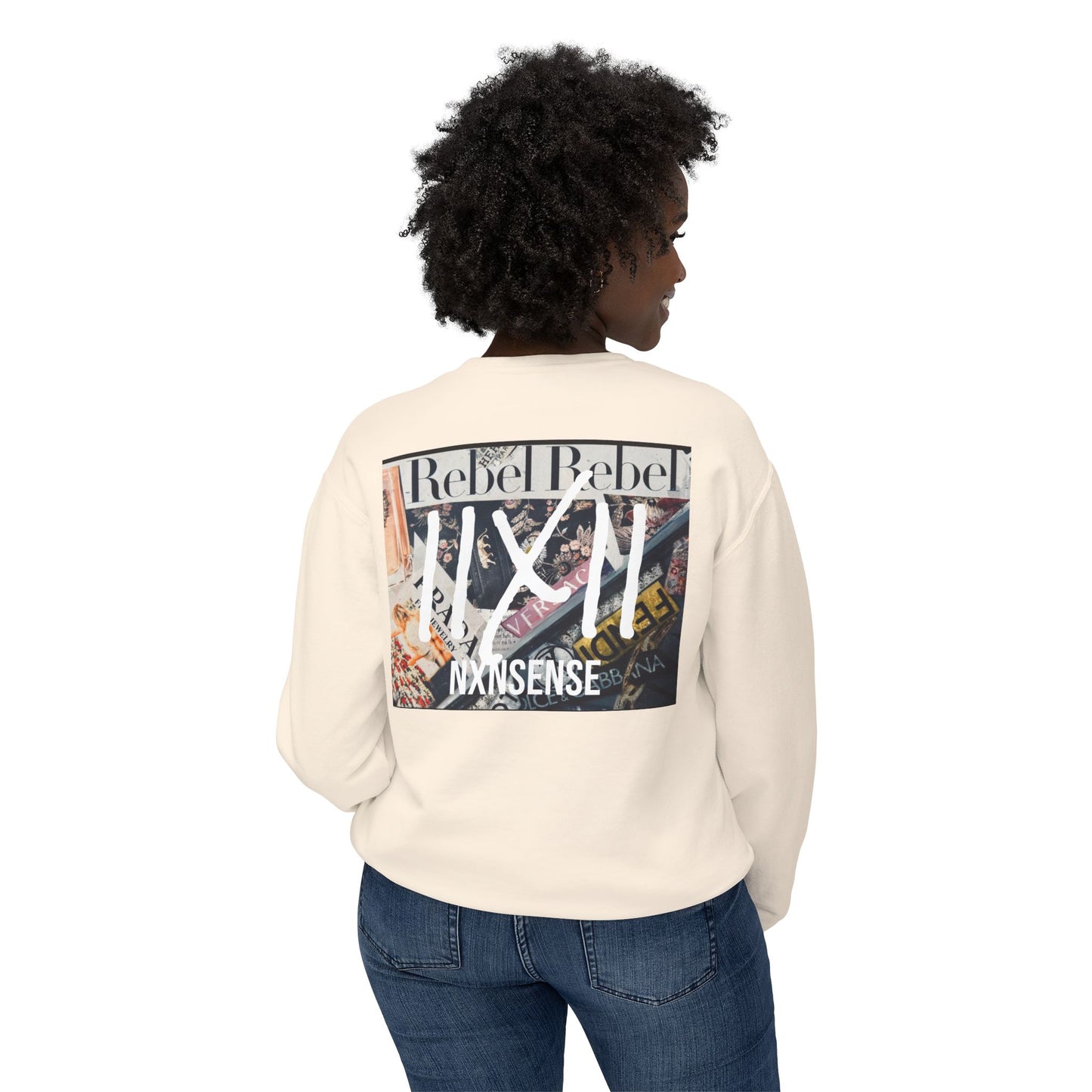 GIVE ME NXNSENSE “Rebel Rebel” Unisex Lightweight Crewneck Sweatshirt