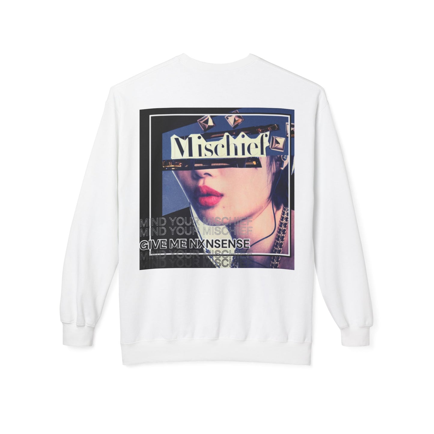 GIVE ME NXNSENSE “Mischief” Unisex Midweight Softstyle Fleece Crewneck Sweatshirt