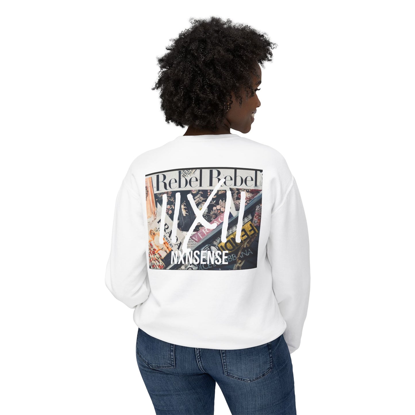 GIVE ME NXNSENSE “Rebel Rebel” Unisex Lightweight Crewneck Sweatshirt