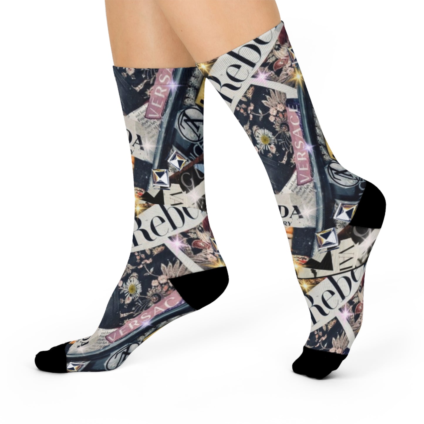 GIVE ME NXNSENSE “Rebel Rebel Xmas “ Cushioned Crew Socks