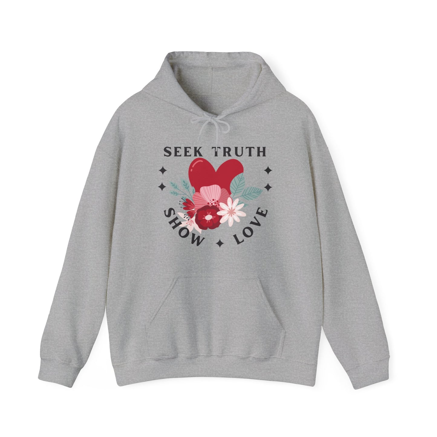 GIVE ME NXNSENSE- SEEK TRUTH SHOW LOVE Hidden Amongst the Flowers Heavy Blend™ Hooded Sweatshirt