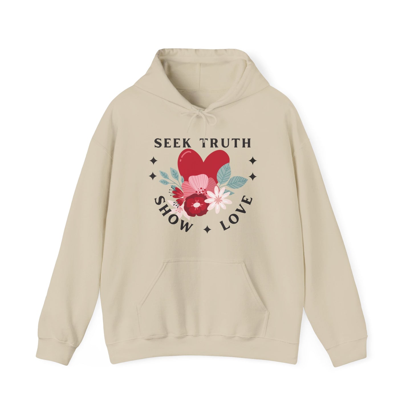 GIVE ME NXNSENSE- SEEK TRUTH SHOW LOVE Hidden Amongst the Flowers Heavy Blend™ Hooded Sweatshirt