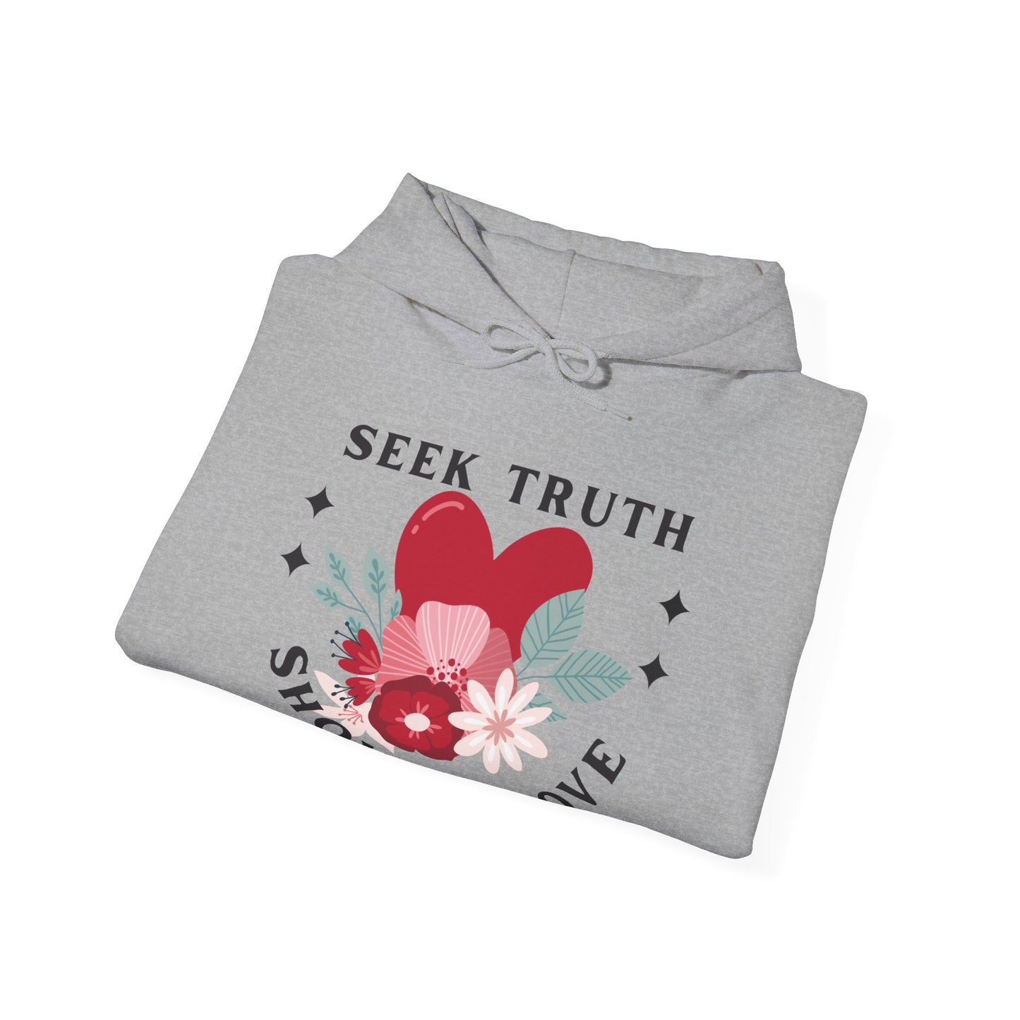 GIVE ME NXNSENSE- SEEK TRUTH SHOW LOVE Hidden Amongst the Flowers Heavy Blend™ Hooded Sweatshirt