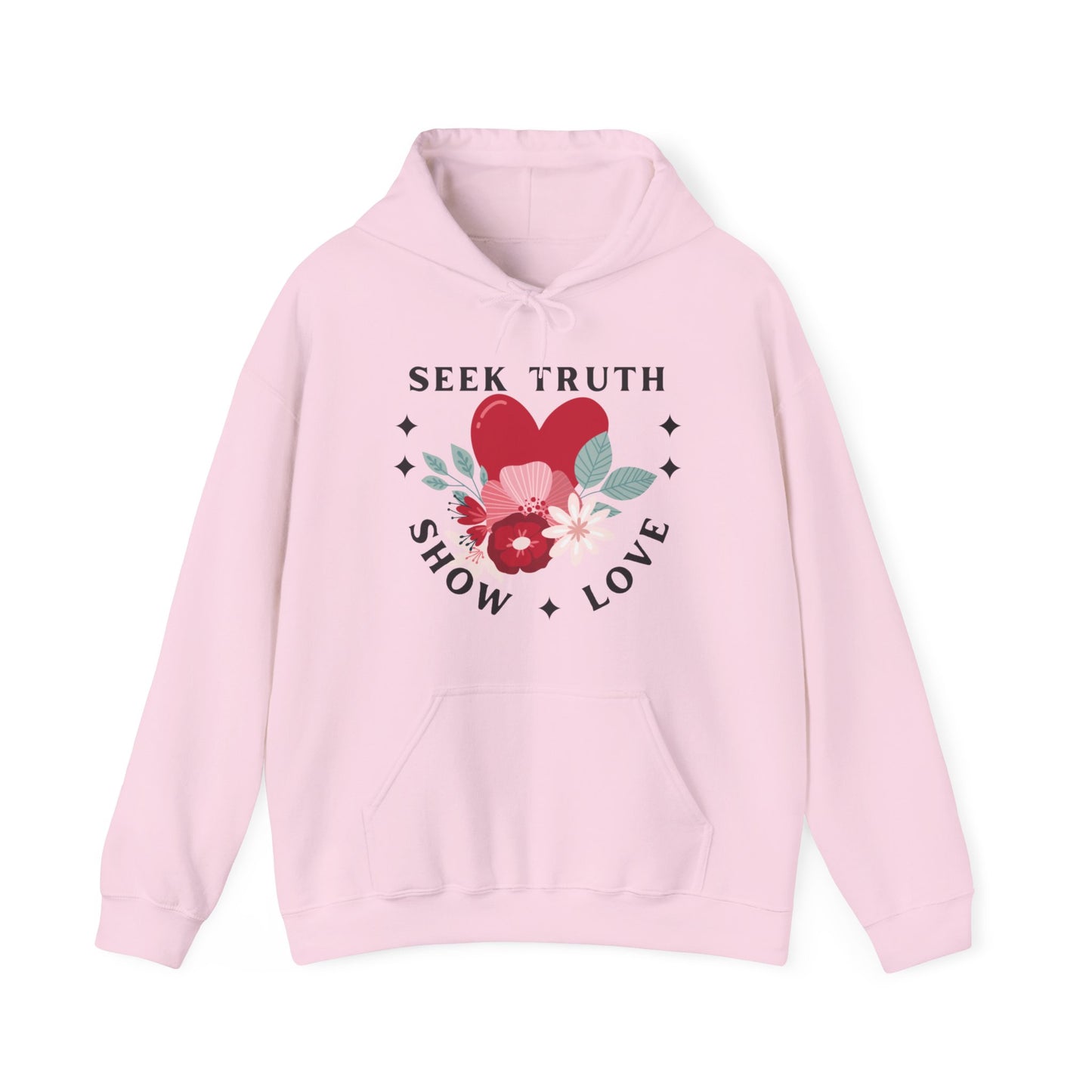 GIVE ME NXNSENSE- SEEK TRUTH SHOW LOVE Hidden Amongst the Flowers Heavy Blend™ Hooded Sweatshirt