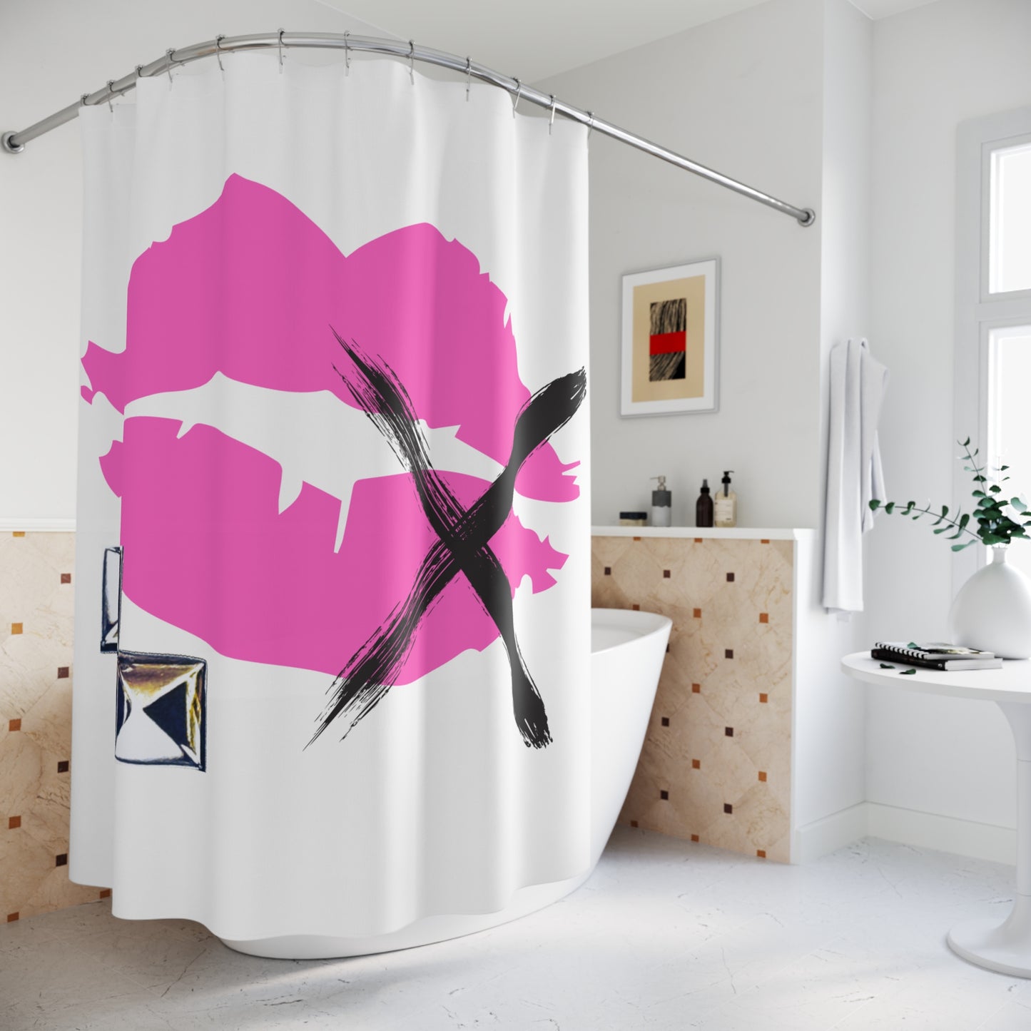 give me nonsense Shower Curtain - Studs and Kisses Pattern Design home