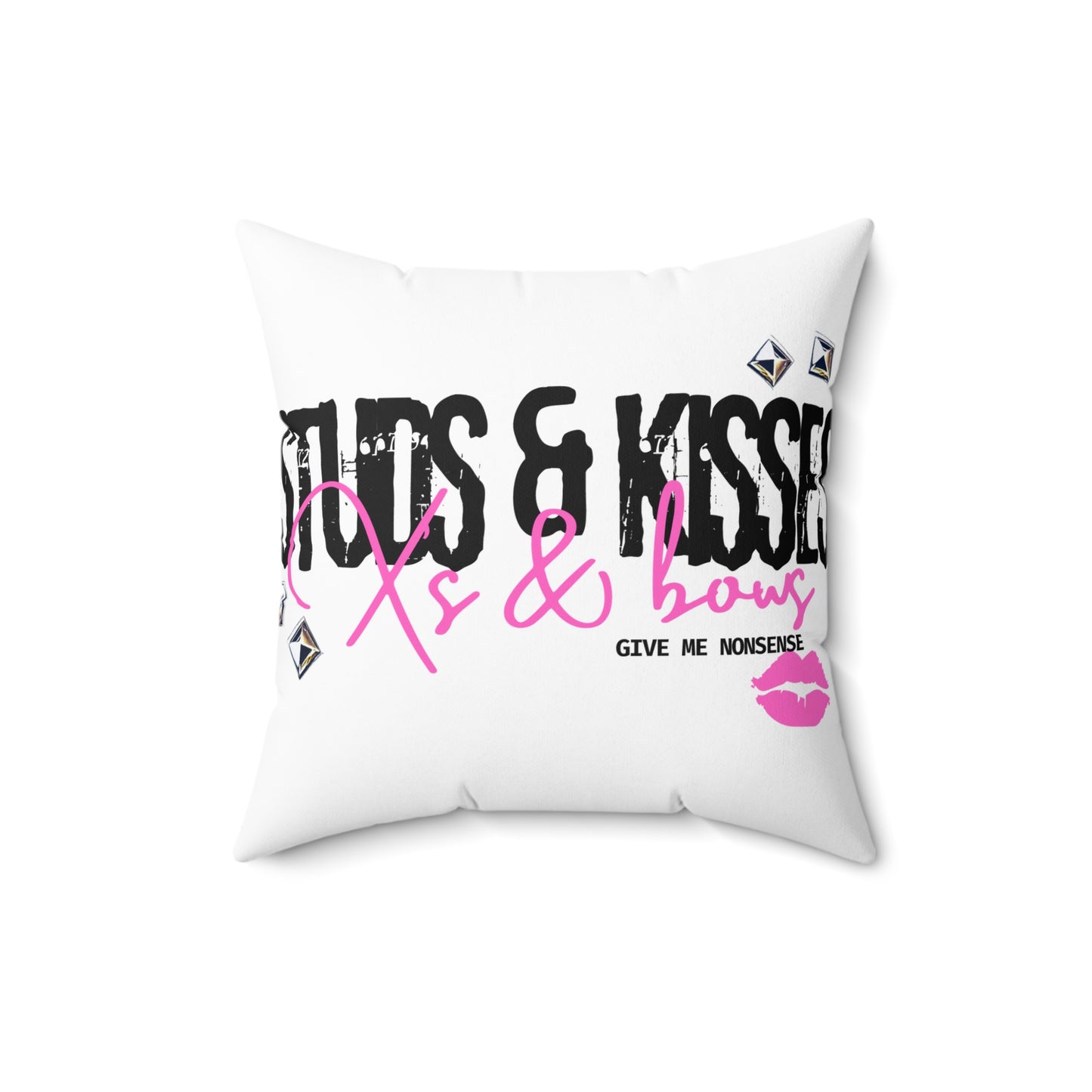 give me nonsense punx rock studs and kisses Pillow - Studs and Kisses Square Pillow home