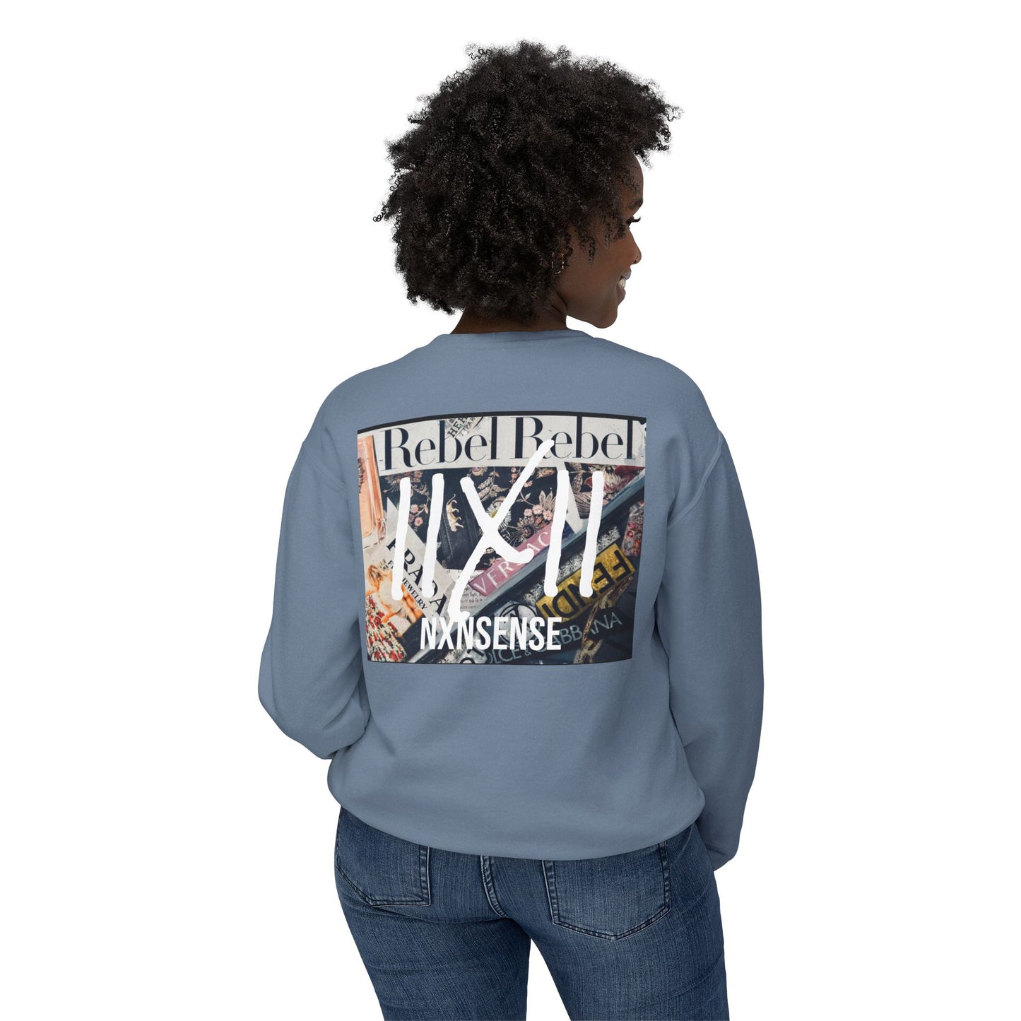 GIVE ME NXNSENSE “Rebel Rebel” Unisex Lightweight Crewneck Sweatshirt