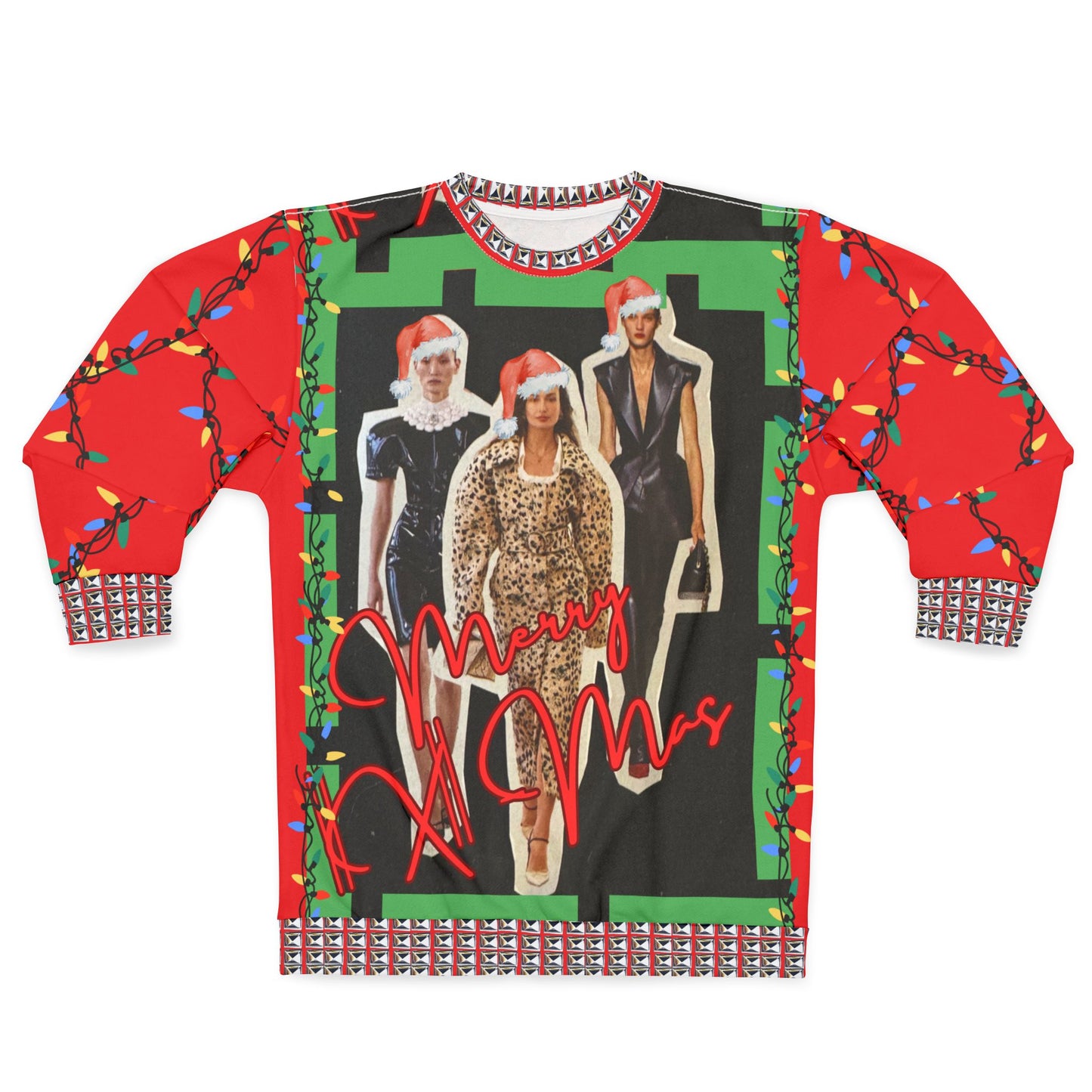 GIVE ME NXNSENSE “Runway Xmas ” Unisex Sweatshirt (AOP)