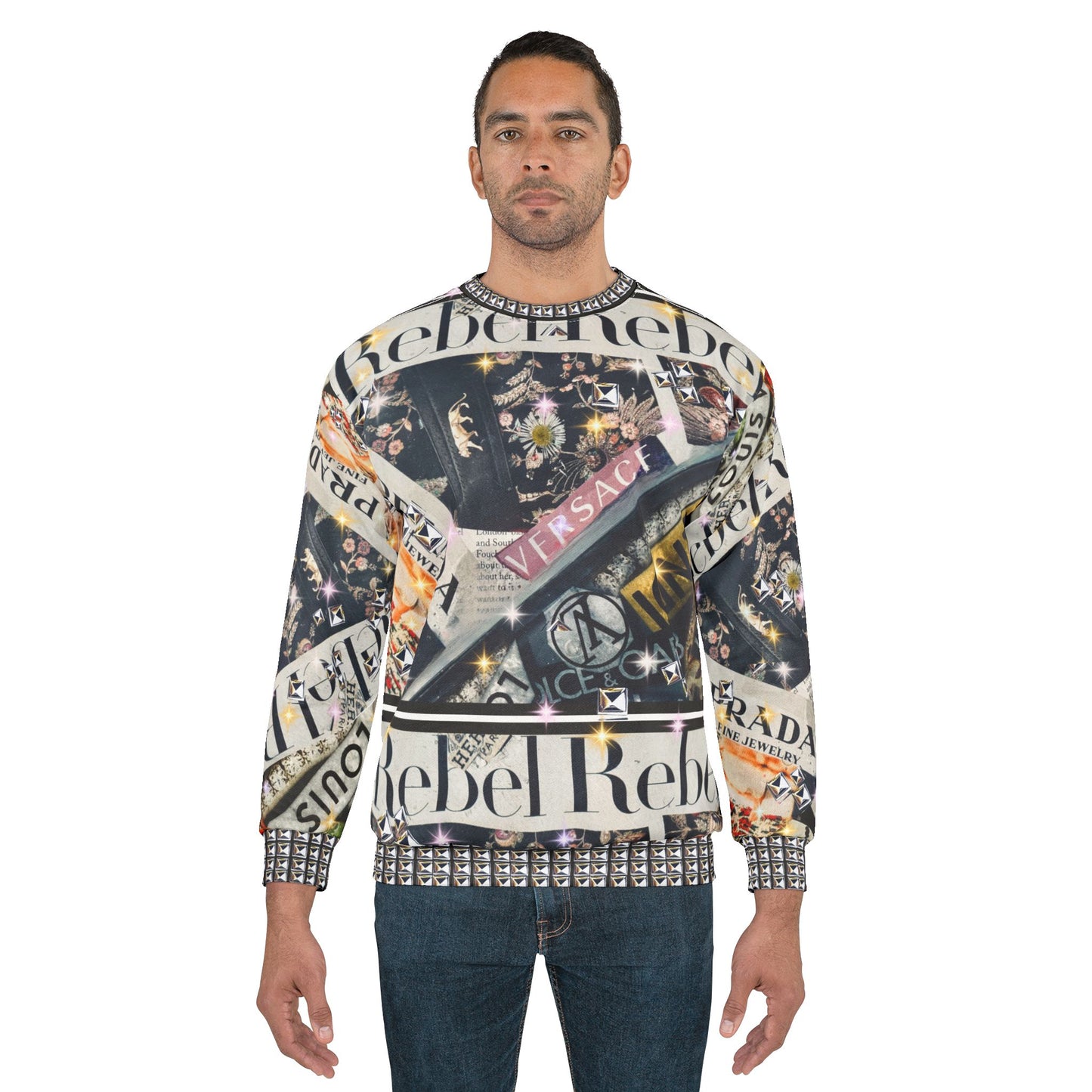 GIVE ME NXNSENSE “Rebel Rebel Xmas ” Unisex Sweatshirt (AOP)