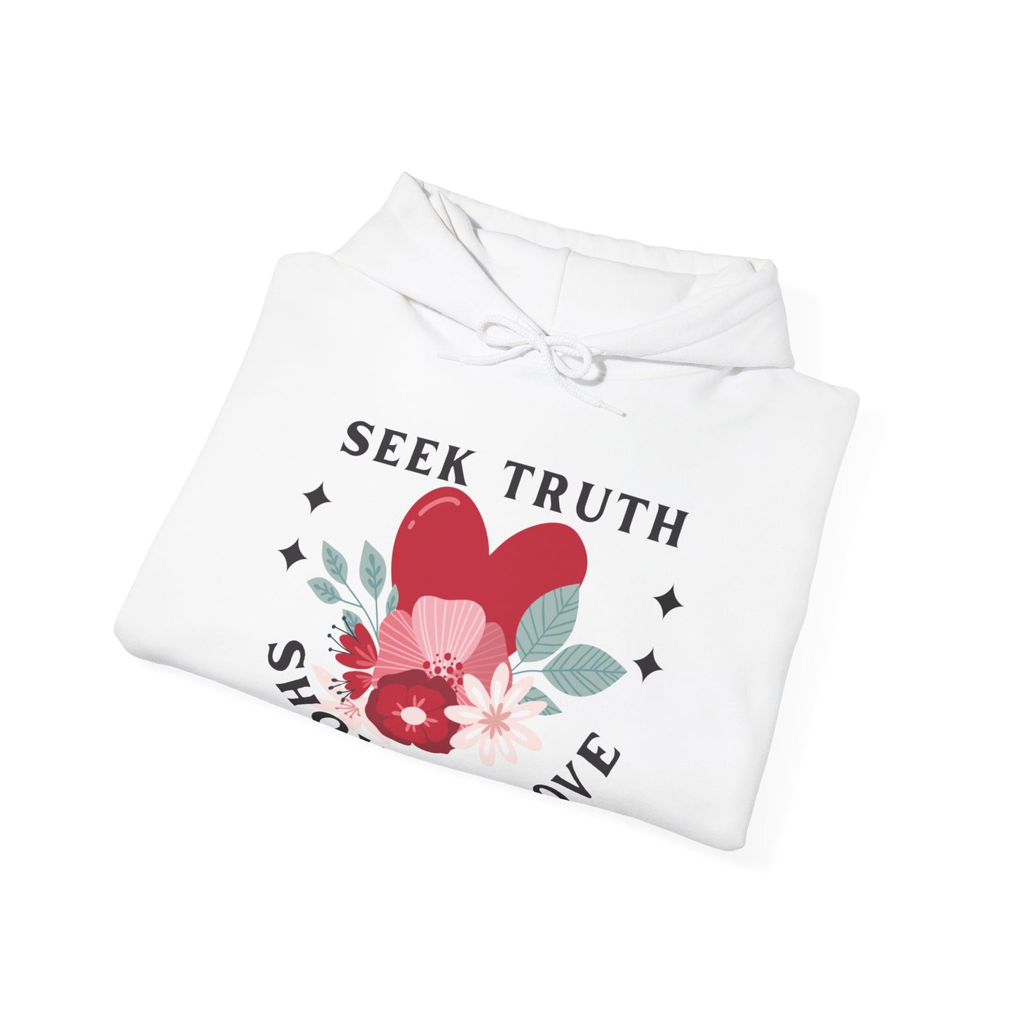 GIVE ME NXNSENSE- SEEK TRUTH SHOW LOVE Hidden Amongst the Flowers Heavy Blend™ Hooded Sweatshirt