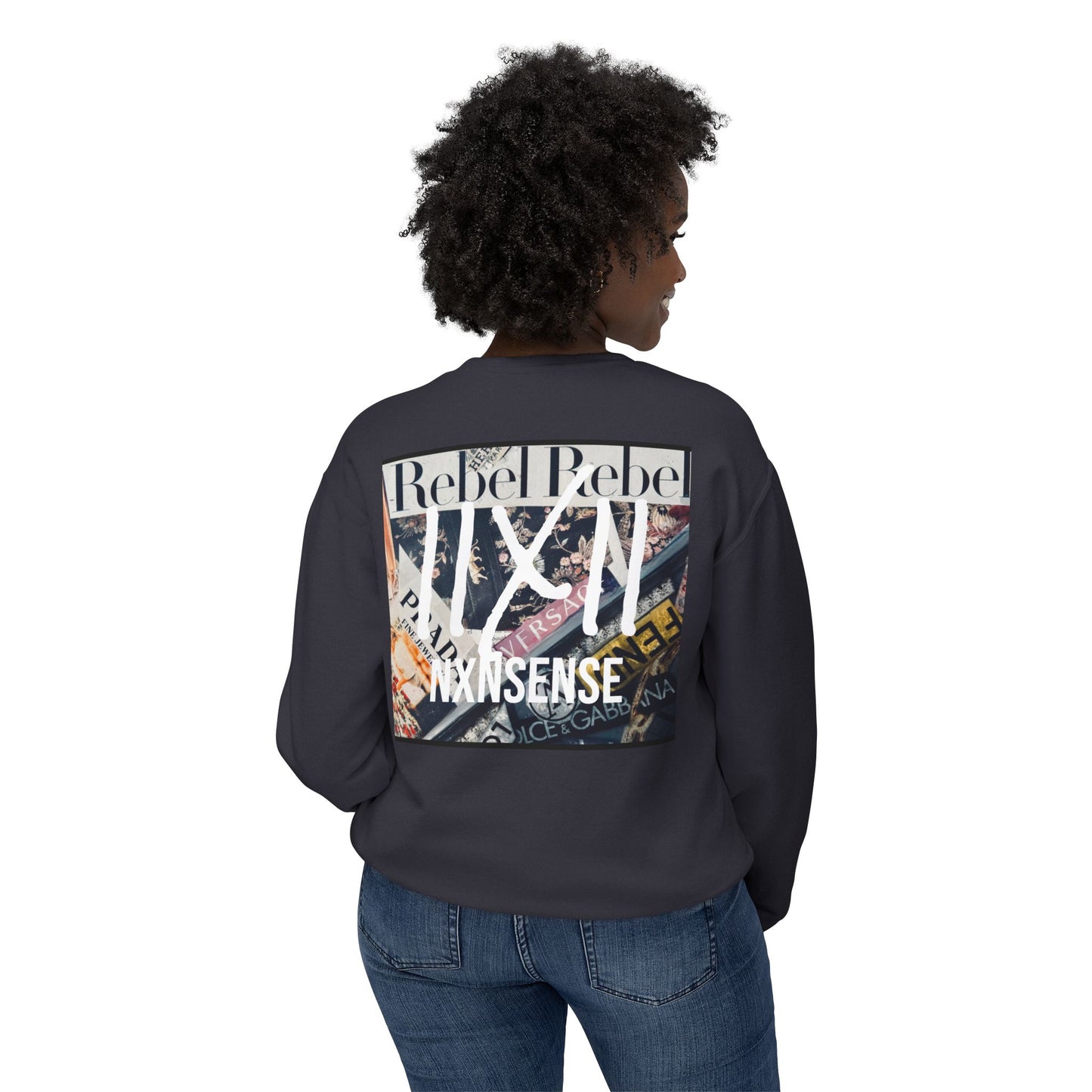 GIVE ME NXNSENSE “Rebel Rebel” Unisex Lightweight Crewneck Sweatshirt