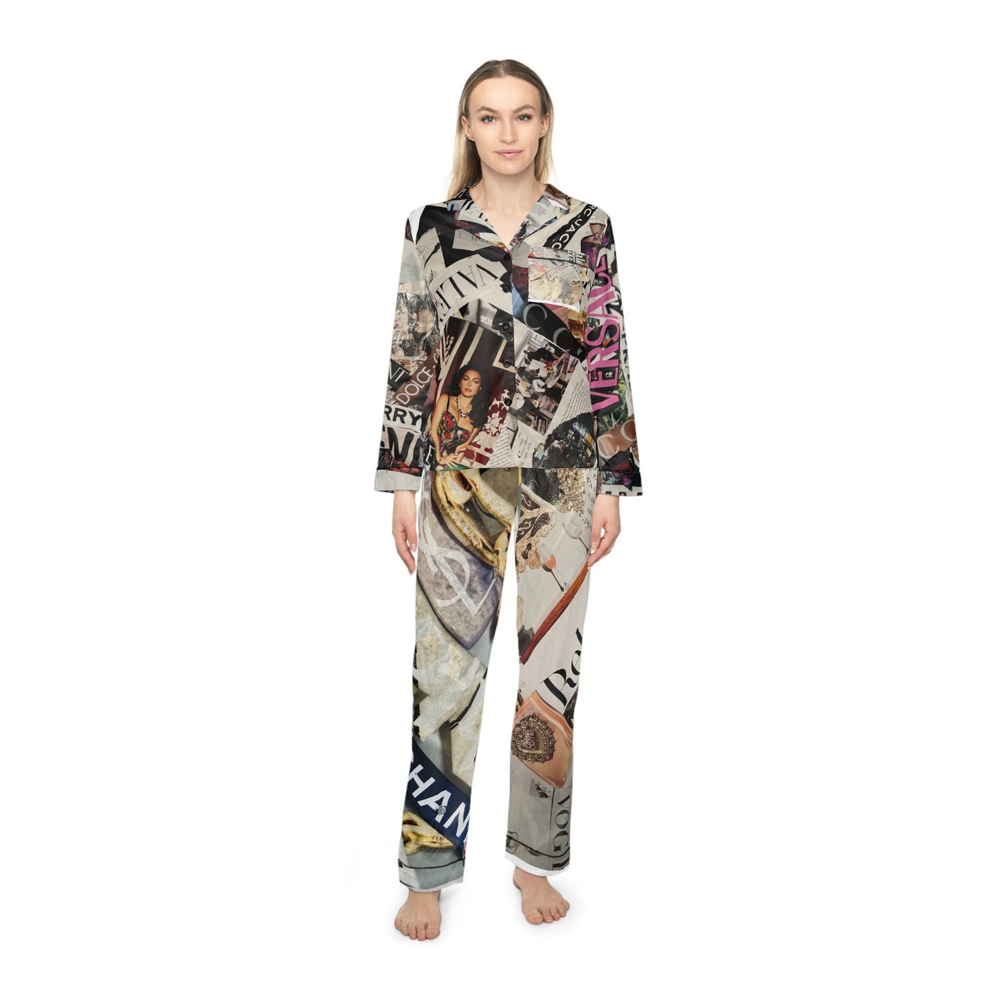 Women's Satin Pajamas (AOP)