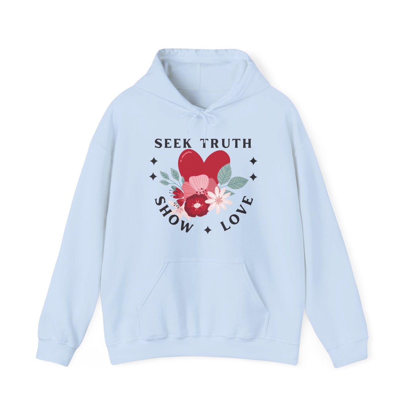 GIVE ME NXNSENSE- SEEK TRUTH SHOW LOVE Hidden Amongst the Flowers Heavy Blend™ Hooded Sweatshirt