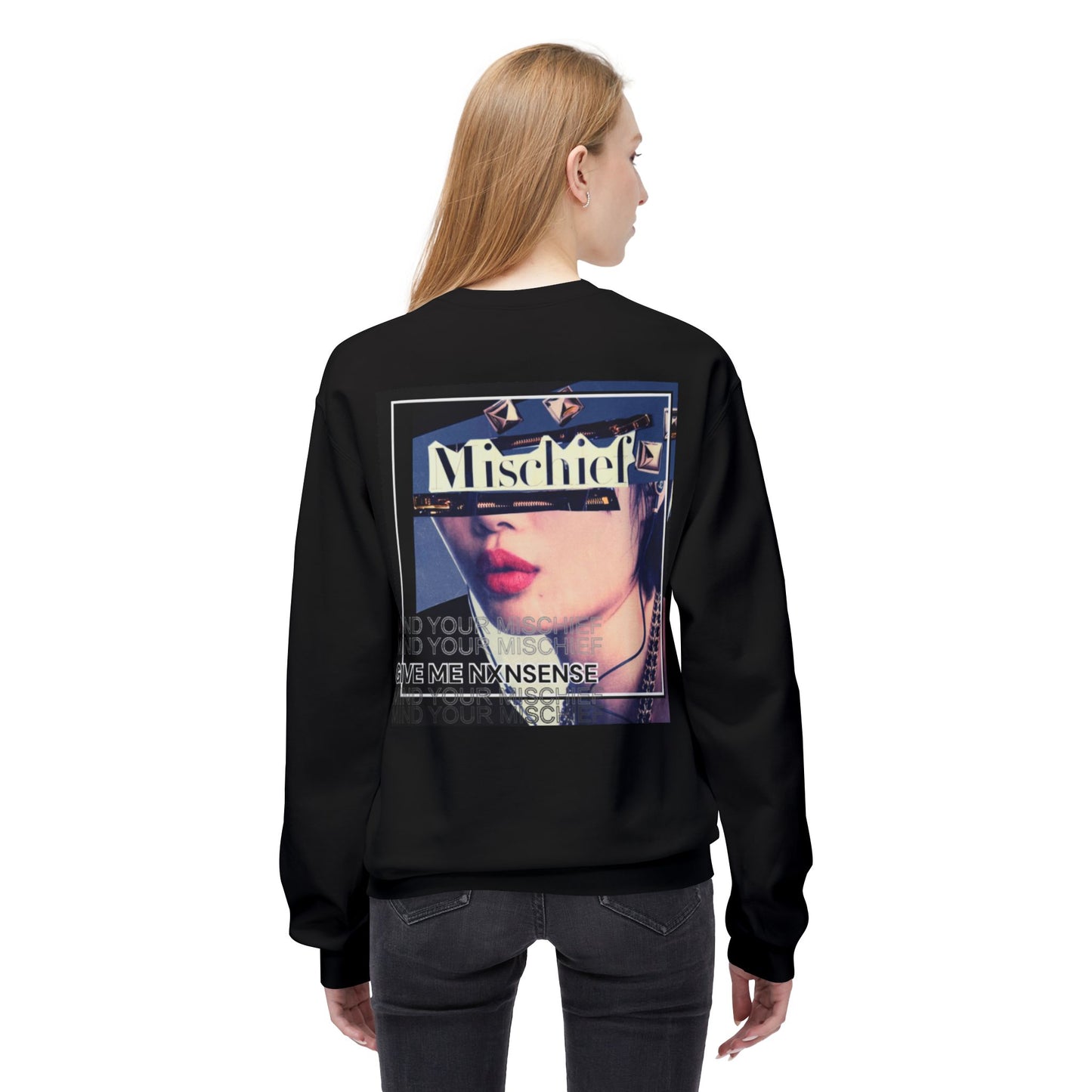 GIVE ME NXNSENSE “Mischief” Unisex Midweight Softstyle Fleece Crewneck Sweatshirt